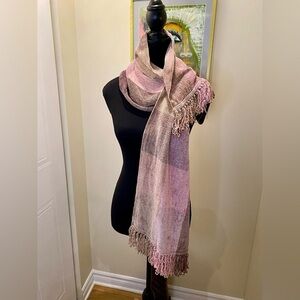 🆕 NWOT / Marcia Hammond handwoven velvety  chenille pastels scarf 🧣